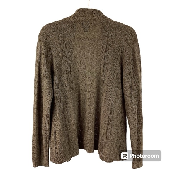 Eileen Fisher Brown Alpaca Blend Cardigan Sweater - Picture 2 of 5